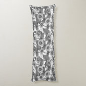 Zinnia's, monochome op wit lichaamskussen (Achterkant (Verticaal))