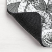 Zinnia's, monochome op wit muismat (Hoek)
