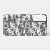 Zinnia's, monochome op wit samsung galaxy hoesje (Achterkant horizontaal)