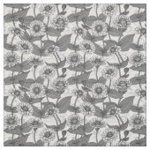 Zinnia's, monochome op wit stof (Swatch)