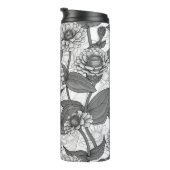 Zinnia's, monochome op wit thermosbeker (Geroteerd rechts)