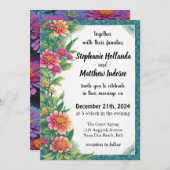 Zinnias Symbolen van uithoudingsvermogen, Affectie Kaart (Voorkant / Achterkant)