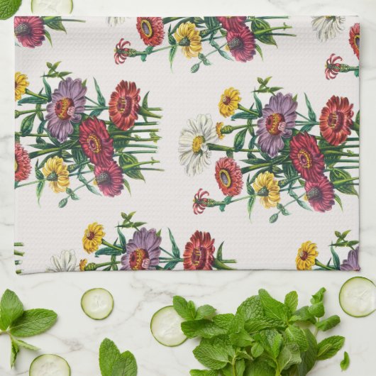 Zinnias Theedoek (Gevouwen)