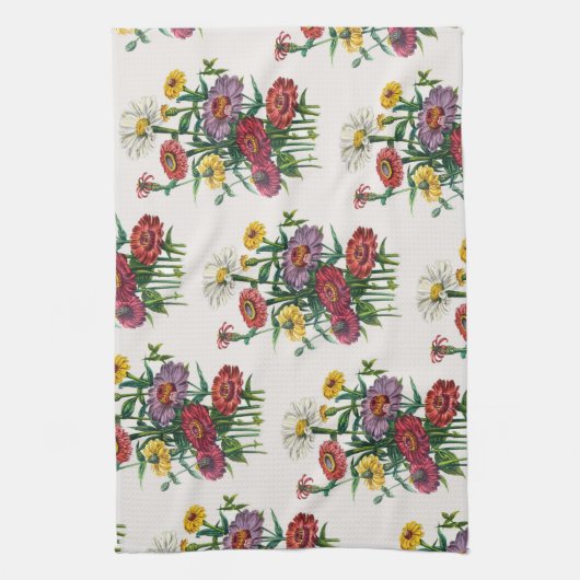 Zinnias Theedoek (Verticaal)