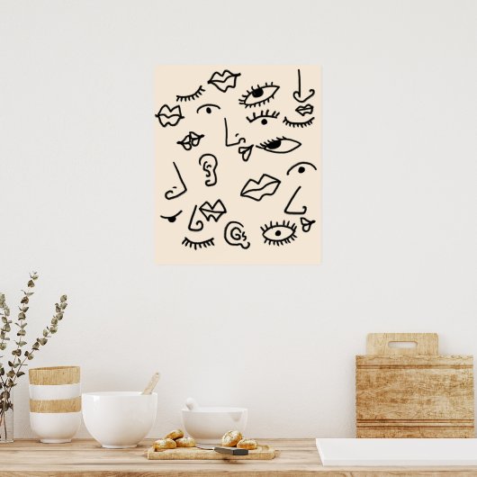 zintuigen poster (Keuken)