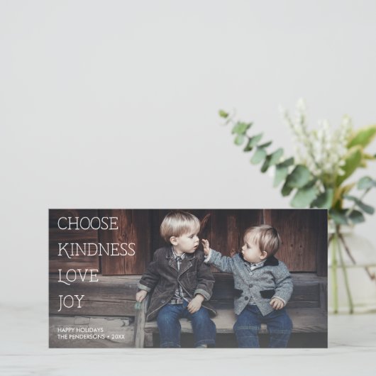 Zinvolle Feestdagen Kies vriendelijkheid Liefde Jo Feestdagenkaart (Staand voorkant)