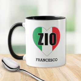 ZIO Italiaanse oom Flag Heart Mok