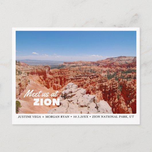 Zion Bruiloft Save the Date Briefkaart (Voorkant)