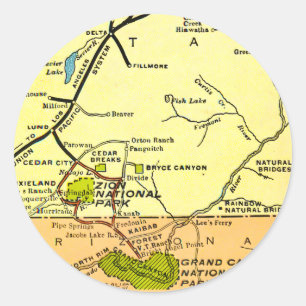 Zion - Bryce - Grand Canyon Ronde Sticker