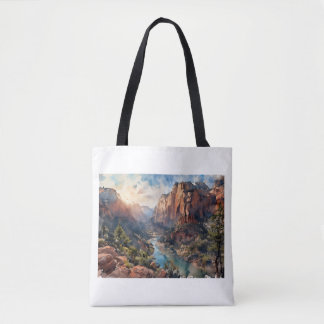 Zion Canyon bij zonsopgang,  Tote Bag