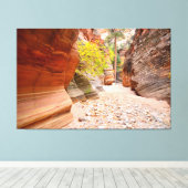 Zion Canyon-spleet Canvas Afdruk (Insitu (Houten vloer))