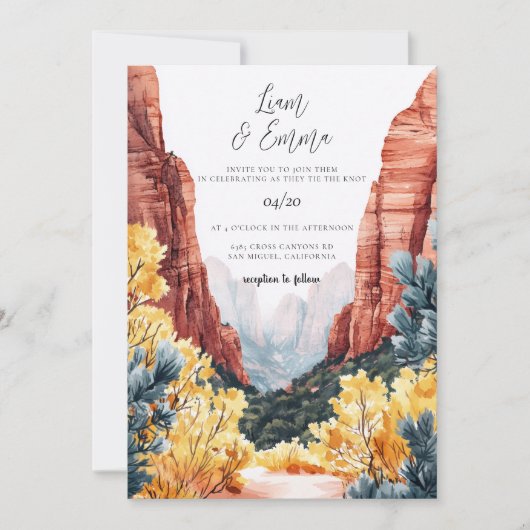 Zion Canyon Valley Utah Kaart (Voorkant)