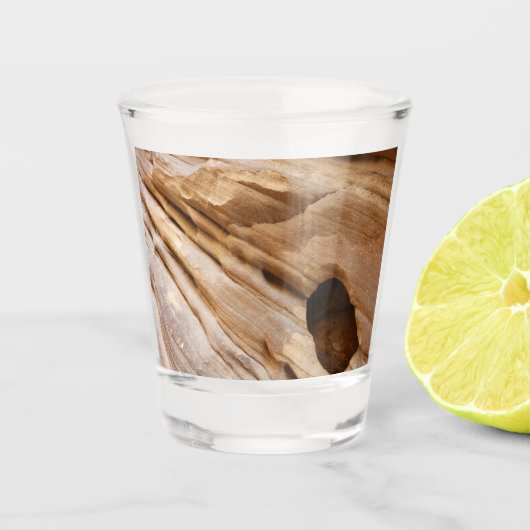 Zion Canyon Wall I Abstracte Natuur Fotografie Shot Glas (Voorkant)