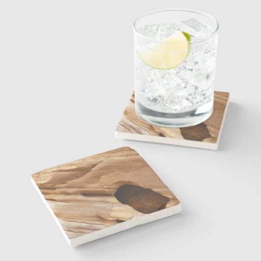 Zion Canyon Wall I Abstracte Natuur Fotografie Stenen Onderzetter (Zijkant)