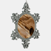 Zion Canyon Wall I Abstracte Natuur Fotografie Tin Sneeuwvlok Ornament (Links)