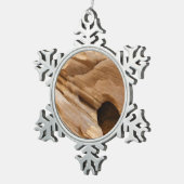 Zion Canyon Wall I Abstracte Natuur Fotografie Tin Sneeuwvlok Ornament (Rechts)