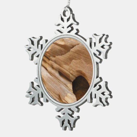 Zion Canyon Wall I Abstracte Natuur Fotografie Tin Sneeuwvlok Ornament (Rechts)