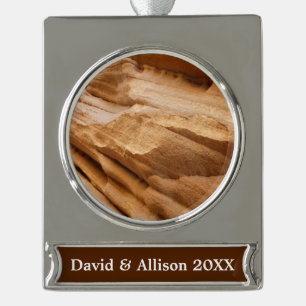 Zion Canyon Wall II Red Rock Abstracte fotografie Verzilverd Banner Ornament