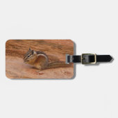 Zion Chipmunk op Red Rocks Bagagelabel (Voorkant horizontaal)