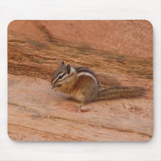 Zion Chipmunk op Red Rocks Muismat (Voorkant)