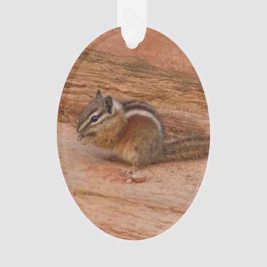 Zion Chipmunk op Red Rocks Ornament (voorkant)