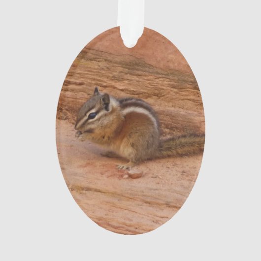 Zion Chipmunk op Red Rocks Ornament (achterkant)