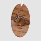 Zion Chipmunk op Red Rocks Ornament (voorkant)
