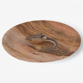 Zion Chipmunk op Red Rocks Papieren Bordje (Gekanteld)