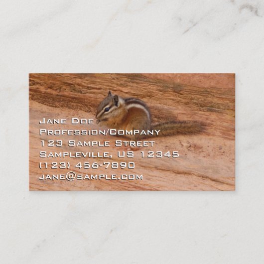 Zion Chipmunk op Red Rocks Visitekaartje (Voorkant)
