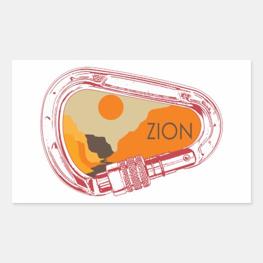 Zion Climate Carabiner Rechthoekige Sticker (Voorkant)