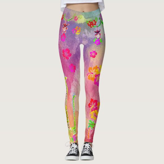 Zion de Aap & Stretch Giraffe Leggings (Voorkant)