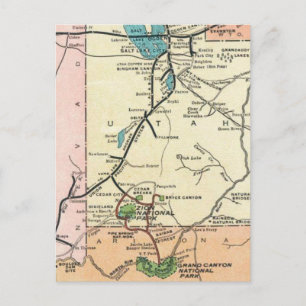 Zion - Grand Canyon Oude Kaart 