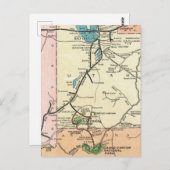 Zion - Grand Canyon Vintage Kaart  (Voorkant / Achterkant)