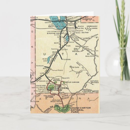 Zion - Grand Canyon Vintage Kaart  (Voorkant)
