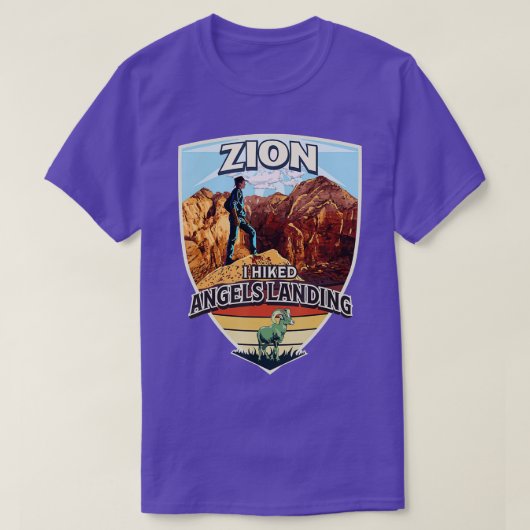Zion I Hiked Angels Landing Hiker en Bighorn Shee T-shirt (Design voorkant)