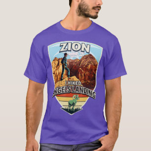 Zion I Hiked Angels Landing Hiker en Bighorn Shee T-shirt