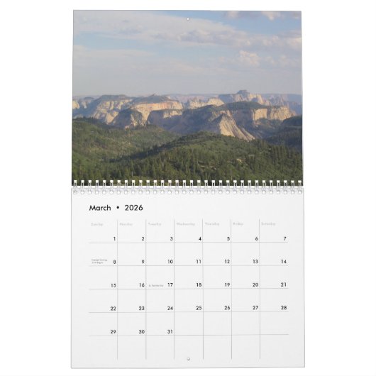 Zion Kalender (Mar 2026)