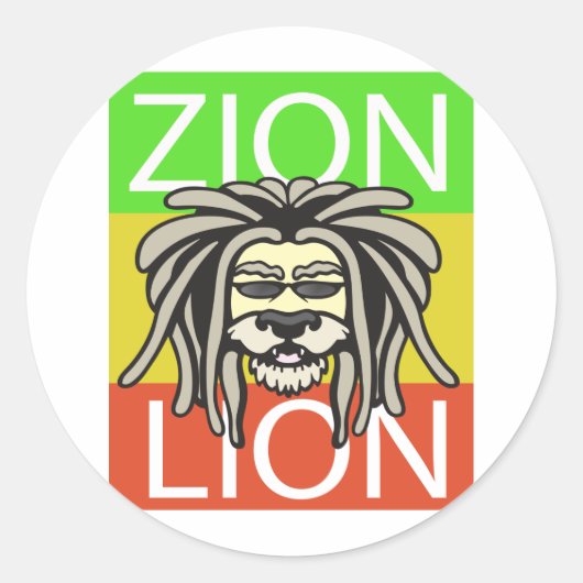 ZION LION RONDE STICKER (Voorkant)