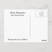 Zion Narrows Briefkaart (Achterkant)