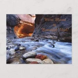 Zion Narrows, nieuwe adresaankondiging Aankondigingskaart