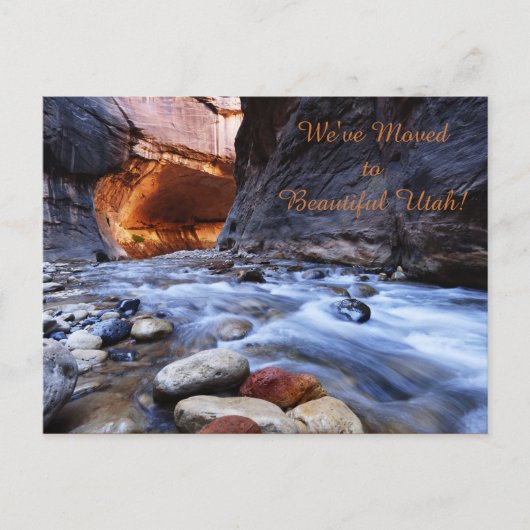 Zion Narrows, nieuwe adresaankondiging Aankondigingskaart (Voorkant)