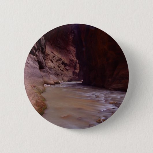 Zion Narrows Streams Virgin River Ronde Button 5,7 Cm (Voorkant)