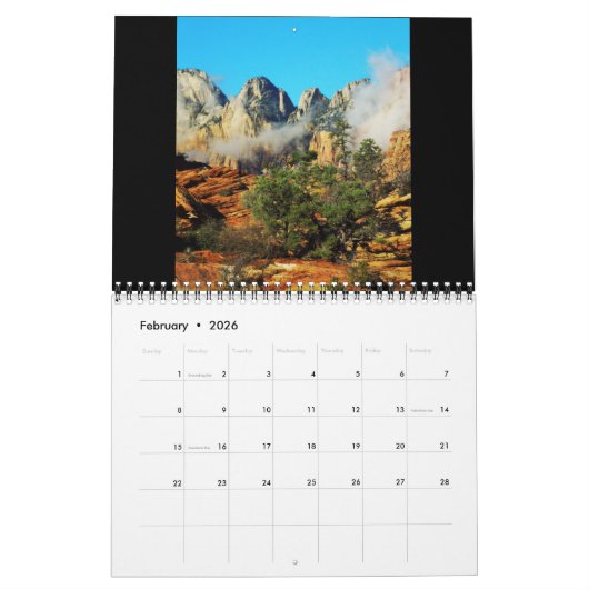 Zion Nationaal Park Utah Fine Art Photography 2026 Kalender (Feb 2026)