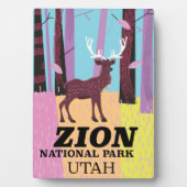 Zion nationaal park Utah reisposter. Fotoplaat (voorkant)