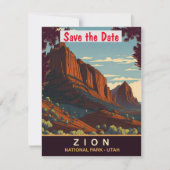 Zion, Nationaal Park Utah, Reizen Briefkaart (Voorkant)