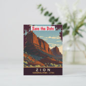 Zion, Nationaal Park Utah, Reizen Briefkaart (Staand voorkant)