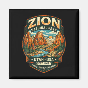 Zion nationaal park utah retro canyon wandelen magneet
