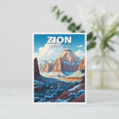 Zion Nationaal Park Utah Winter Briefkaart (Staand voorkant)