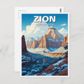 Zion Nationaal Park Utah Winter Briefkaart (Voorkant / Achterkant)
