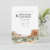 ZION Nationaal Park Vintage bruiloft uitnodiging (Staand voorkant)